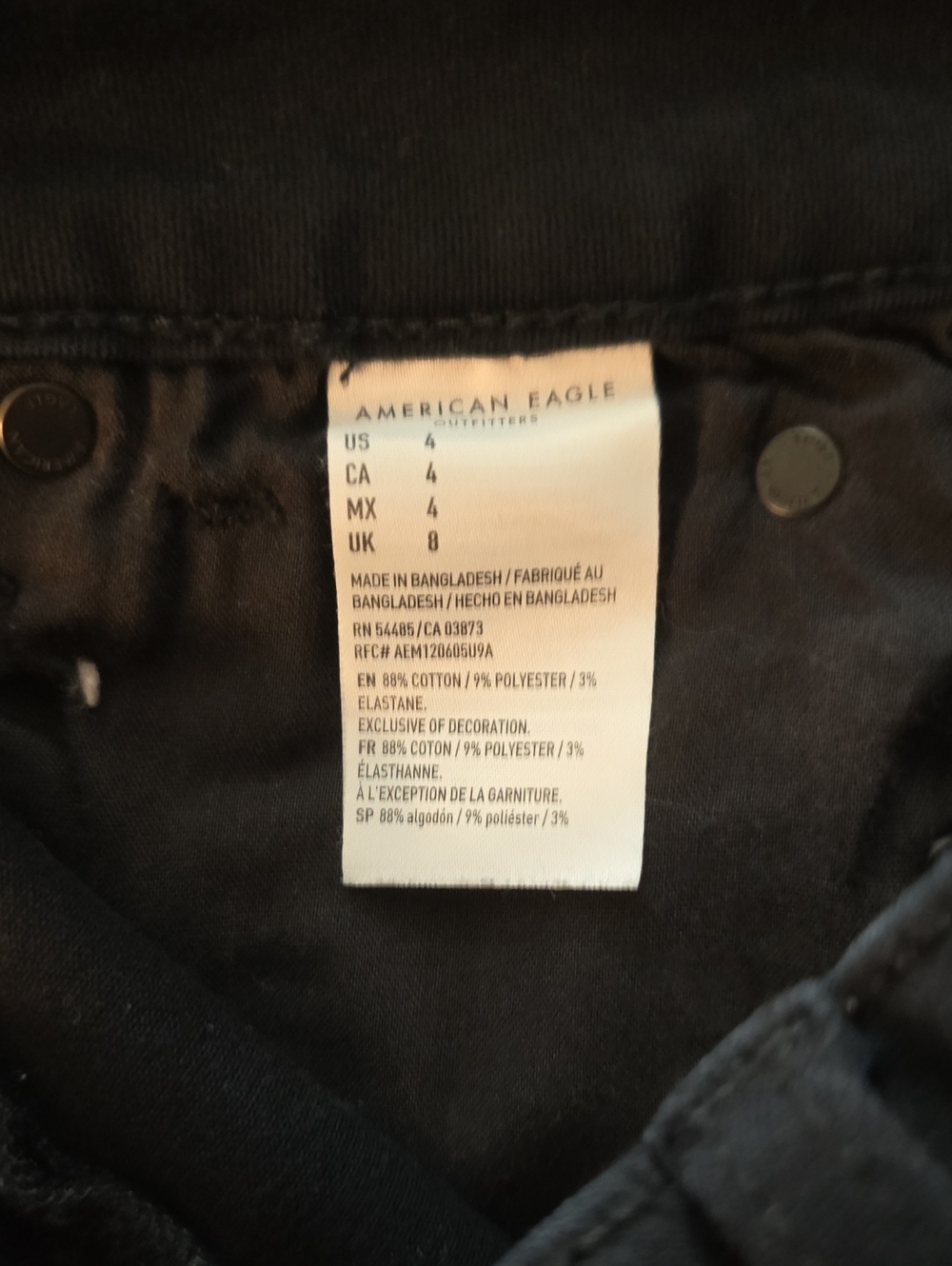 American Eagle Outfitters Black Cuffed Hem Jean Shorts - Picture 5 of 5